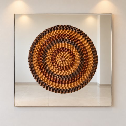 Quadro espelho madeira