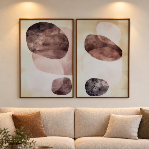 Quadro abstrato pedra vidro