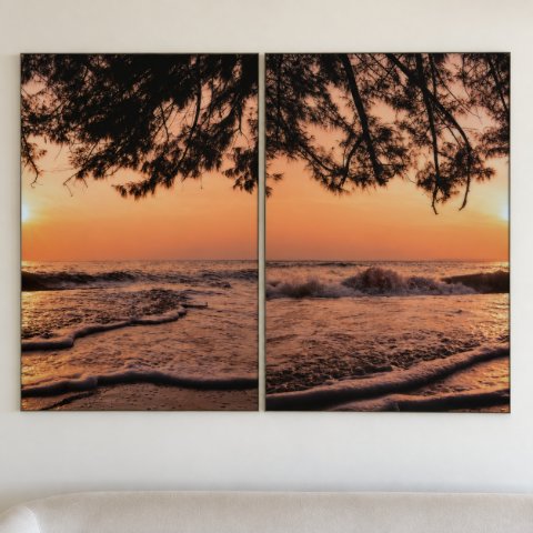 Par de quadros pôr do sol