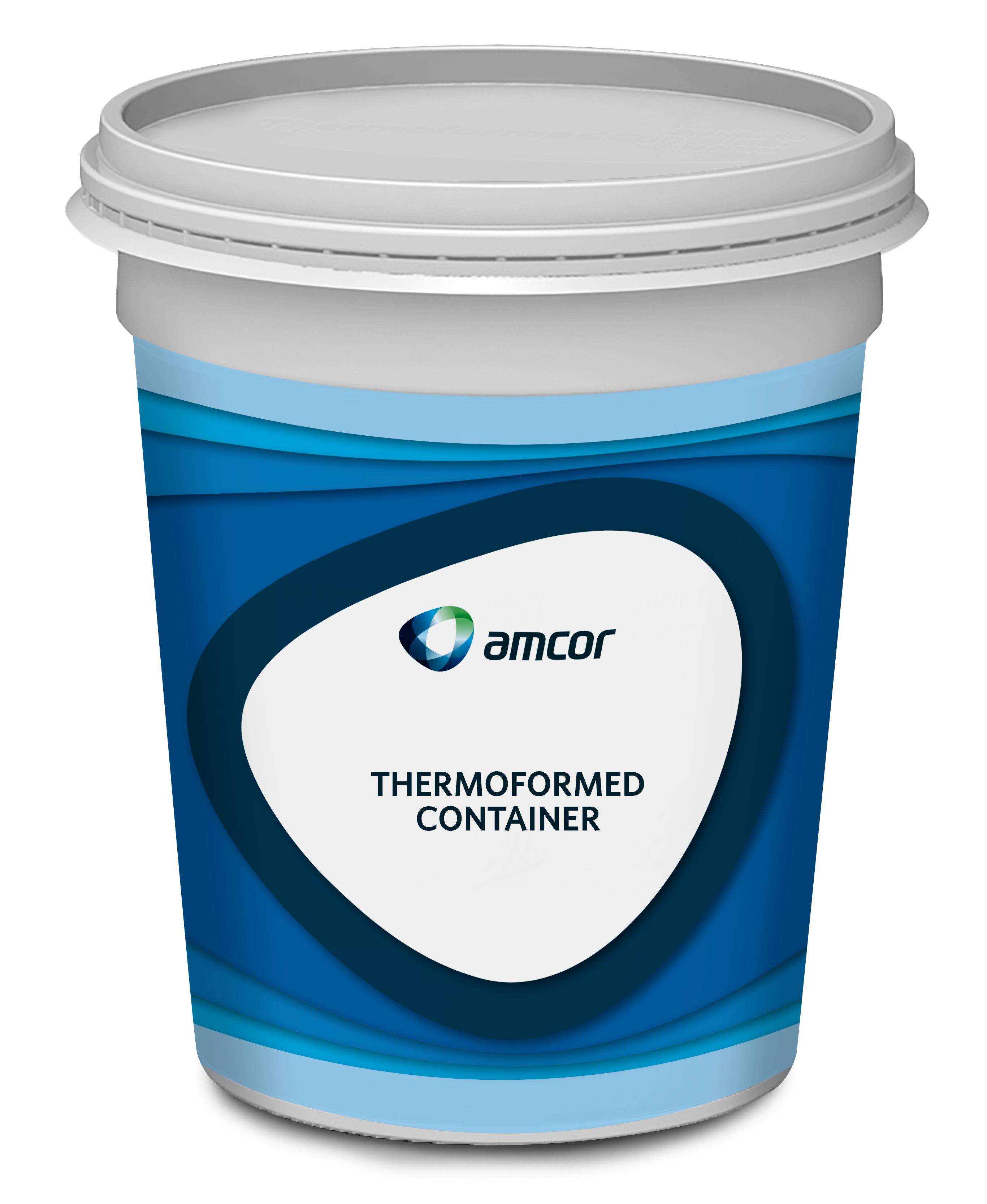 Round thermoformed container and lid