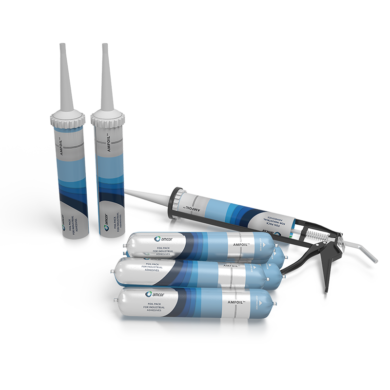 Foil pack for industrial adhesives