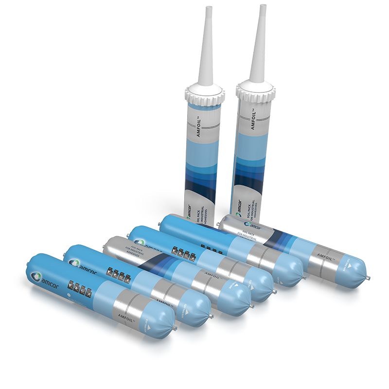 Foil pack for industrial adhesives