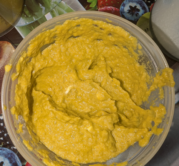Piure de broccoli și morcovi cu pui