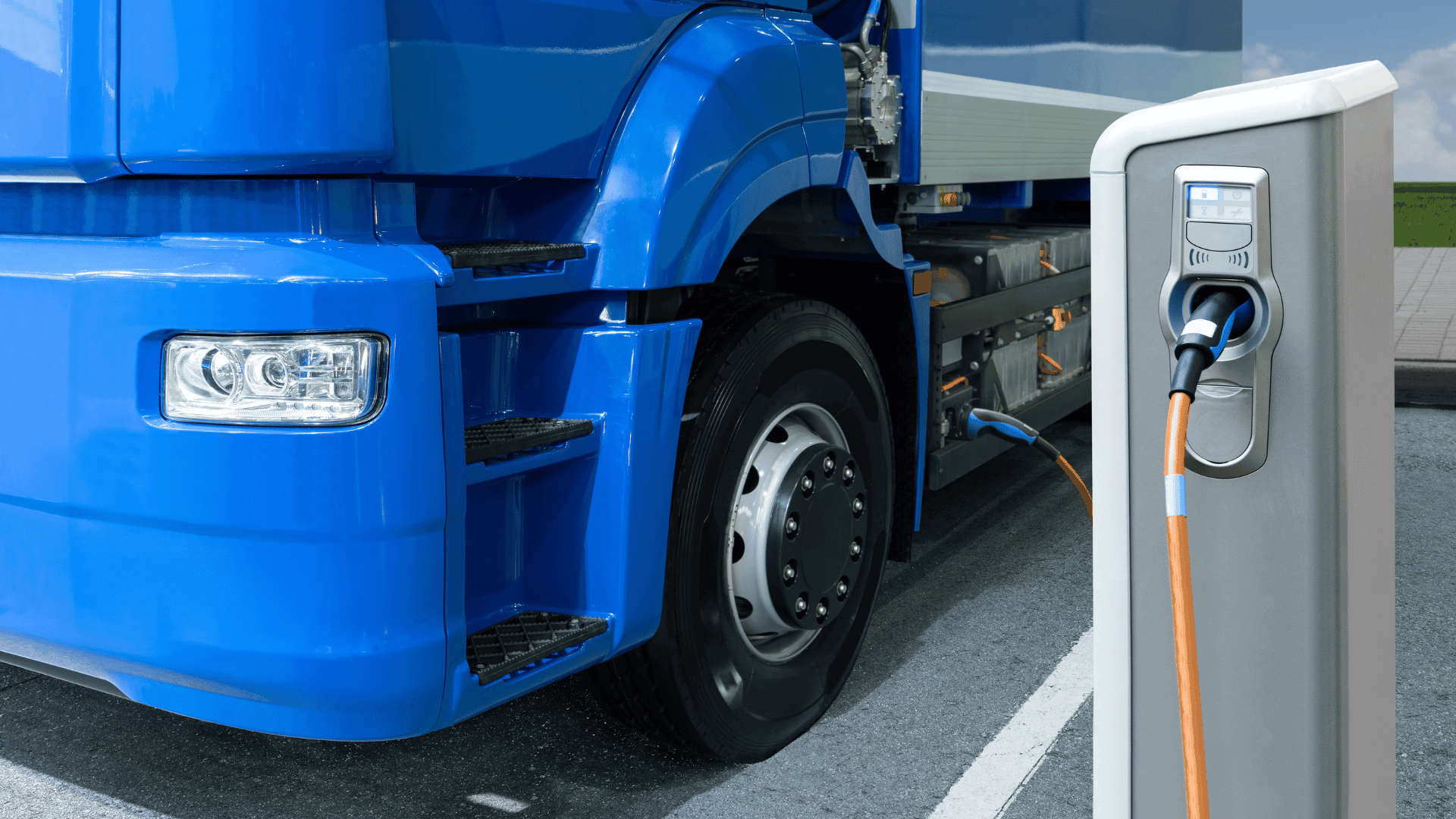 Ampinity electric truck at a charging station
