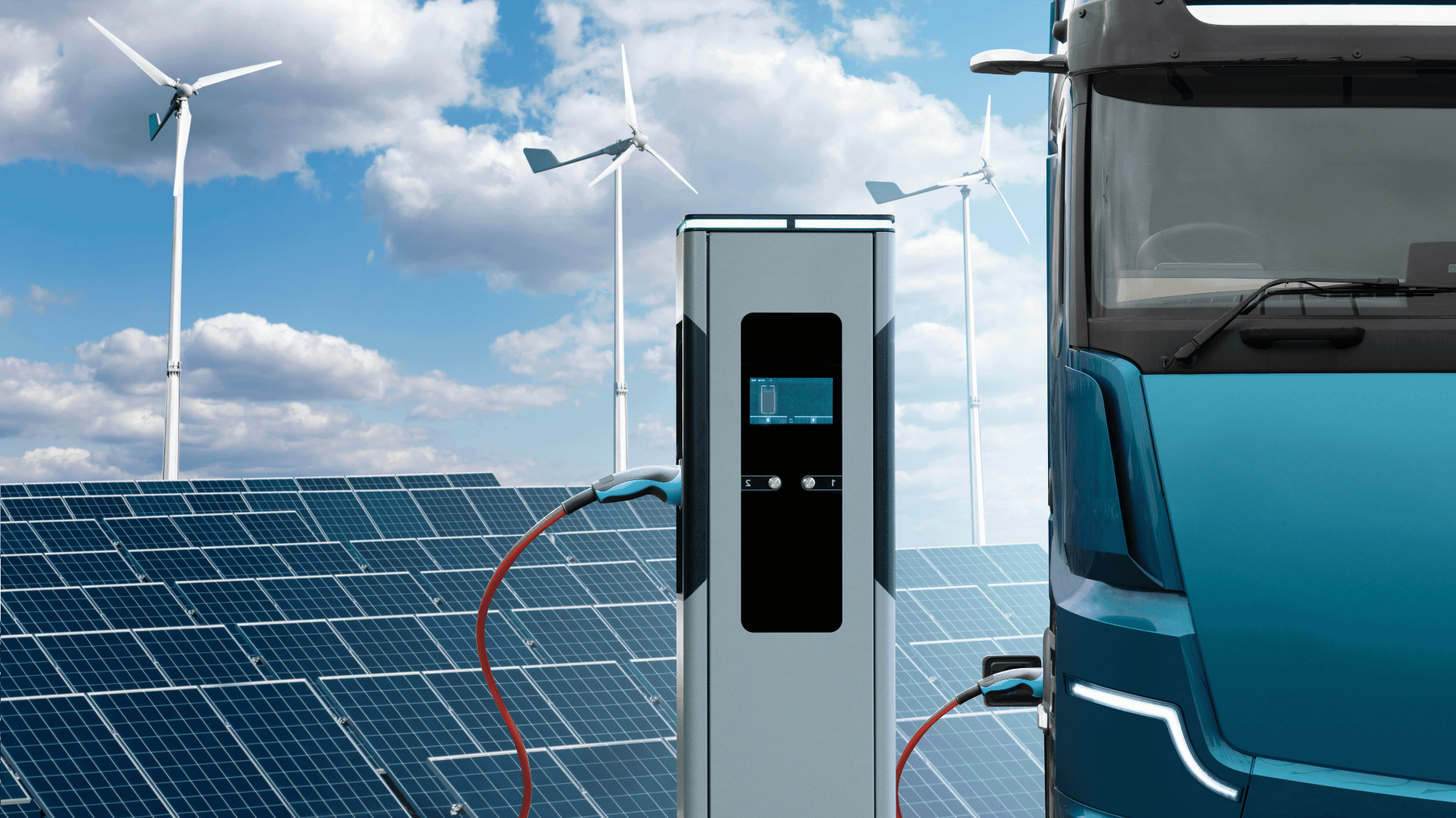 Ampinity electric truck being charged