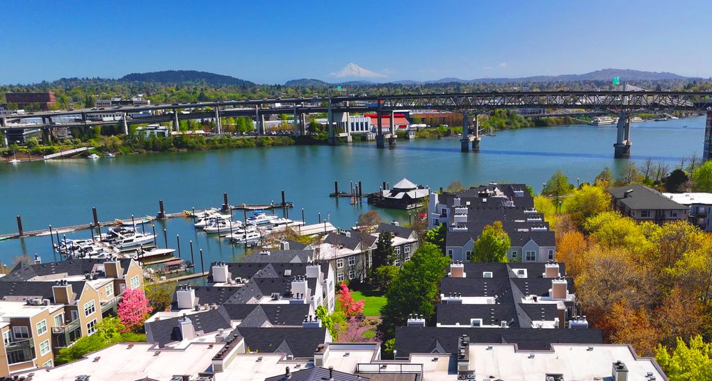 Riverplace Condos with Mt Hood
