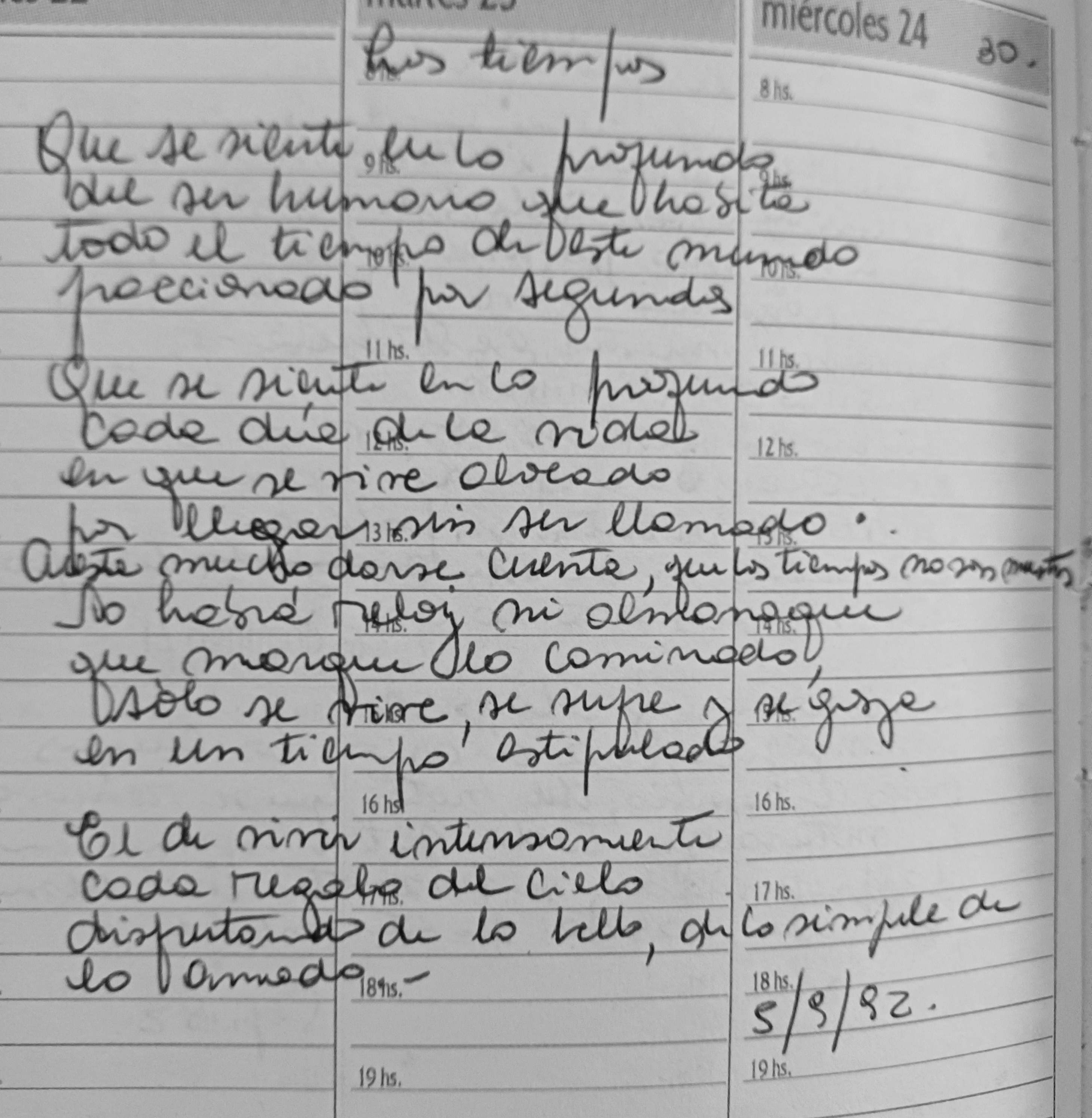Escrito de mi mamá, Ana Ester Rimoldi de Albarracín.