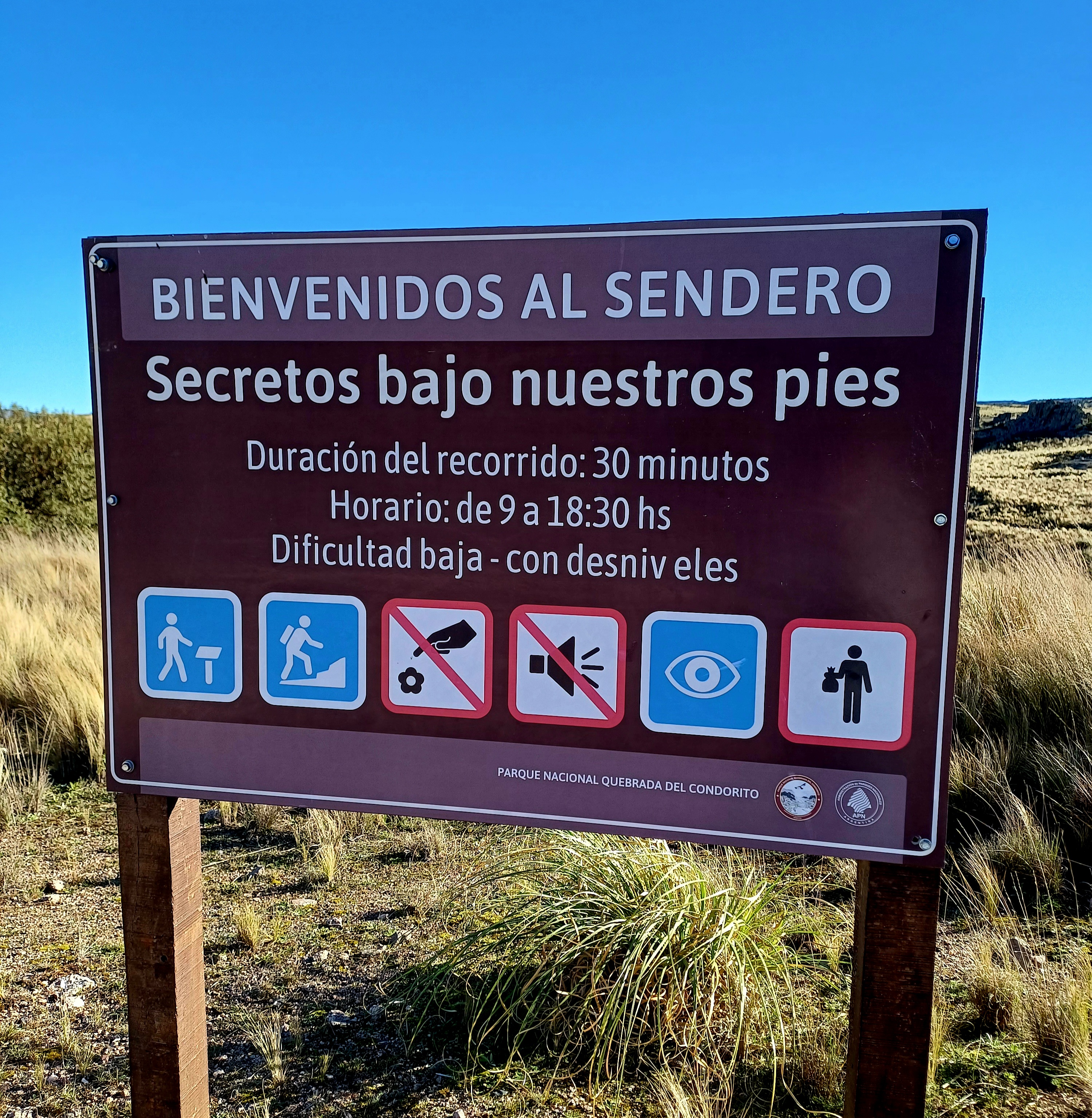 Sendero en Parque Nacional Quebrada del Condorito, Córdoba, 2024.