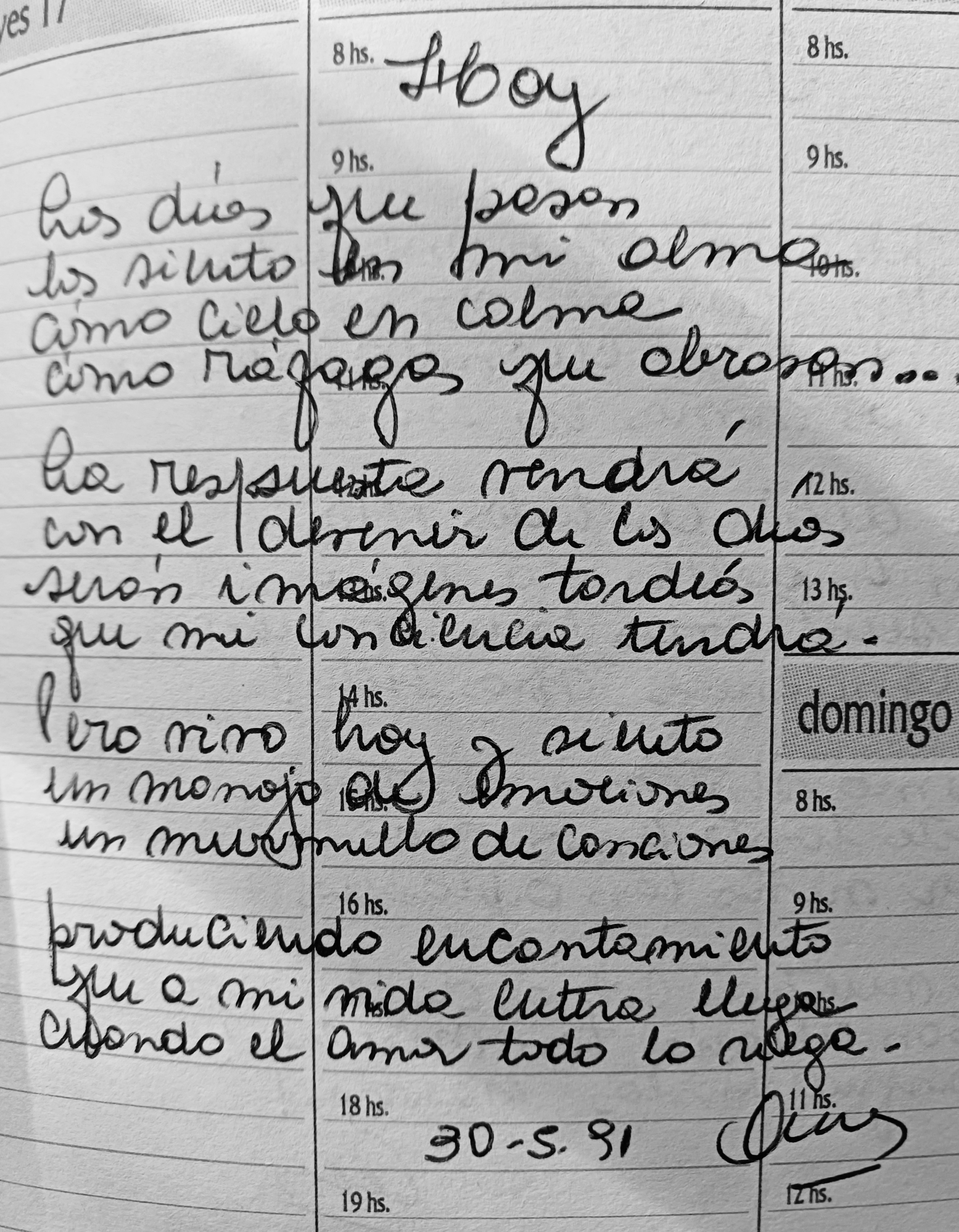 Manuscrito de la poesía
