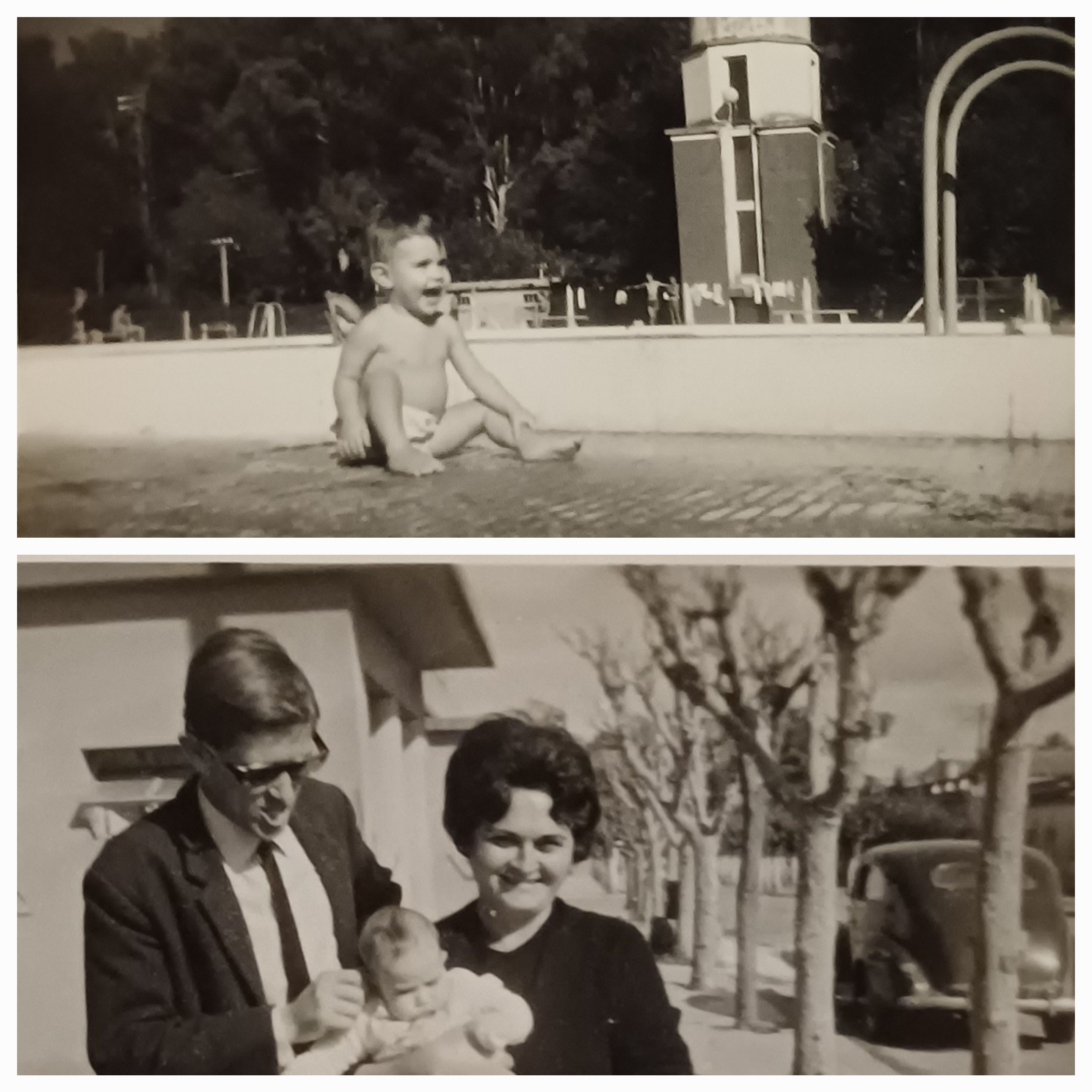 Pileta del Club de La Emilia. Calle céntrica de La Emilia. Año 1966.