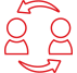 Two persons sharing ideas icon