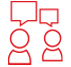 Two persons discussing icon