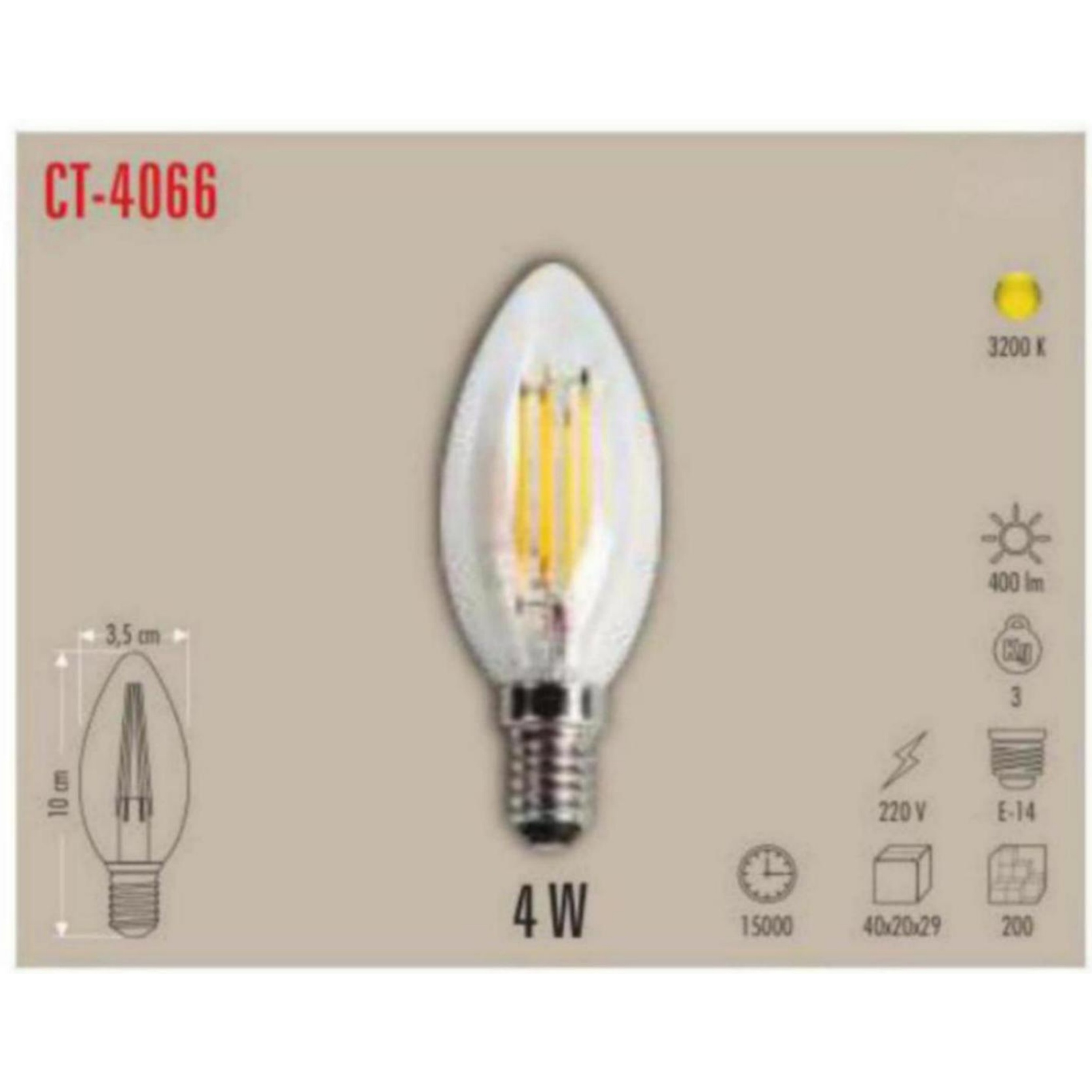 CT-4066 LED Buji Ampul 4W