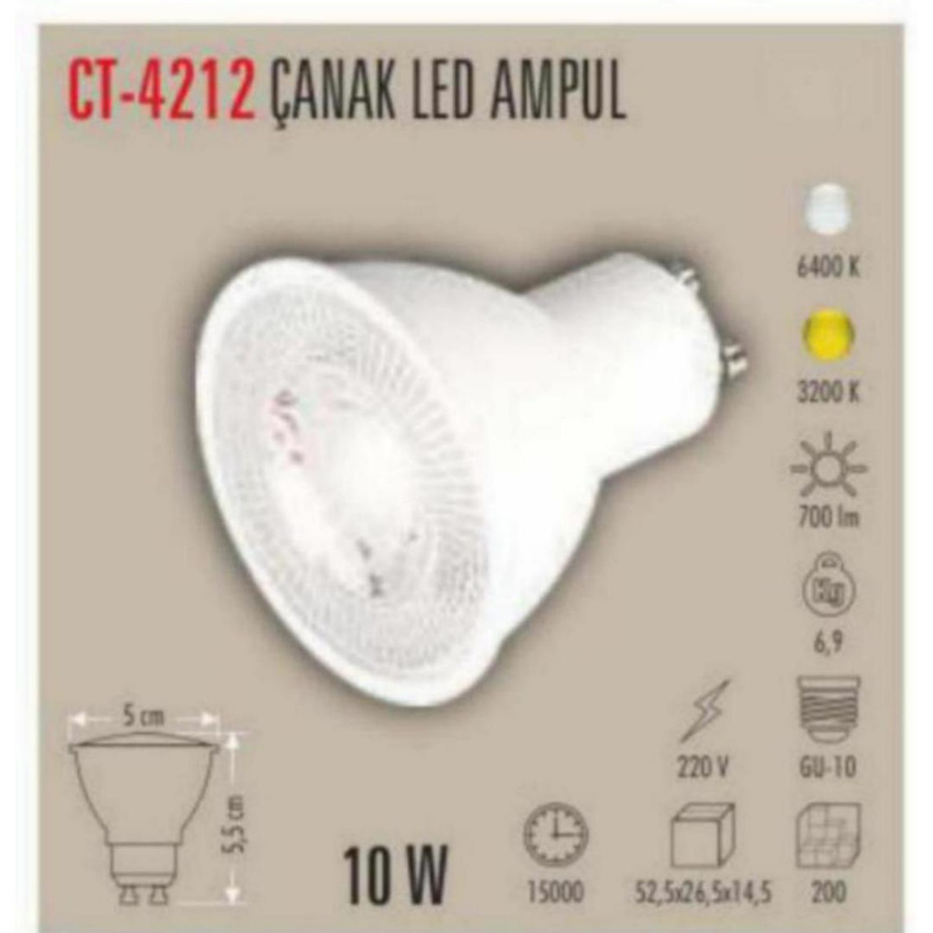 CT-4212_G Çanak LED Ampul 10W - Gün Işığı