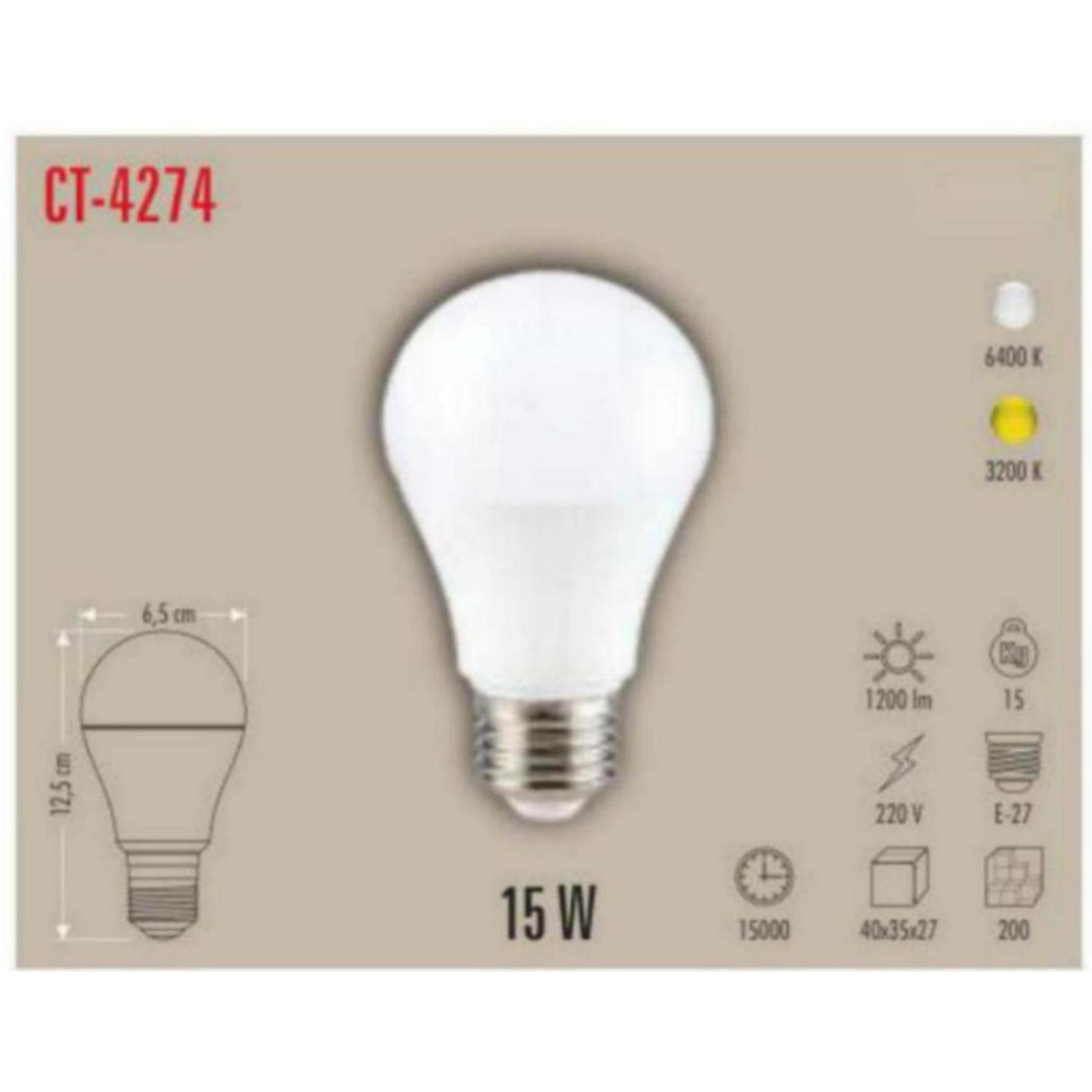 CT-4274_G LED Ampul 15W - Gün Işığı