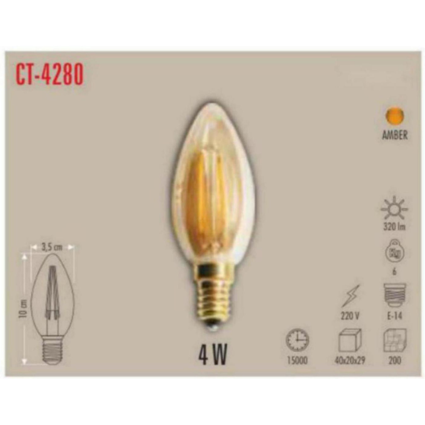 CT-4280 LED Buji Ampul 4W