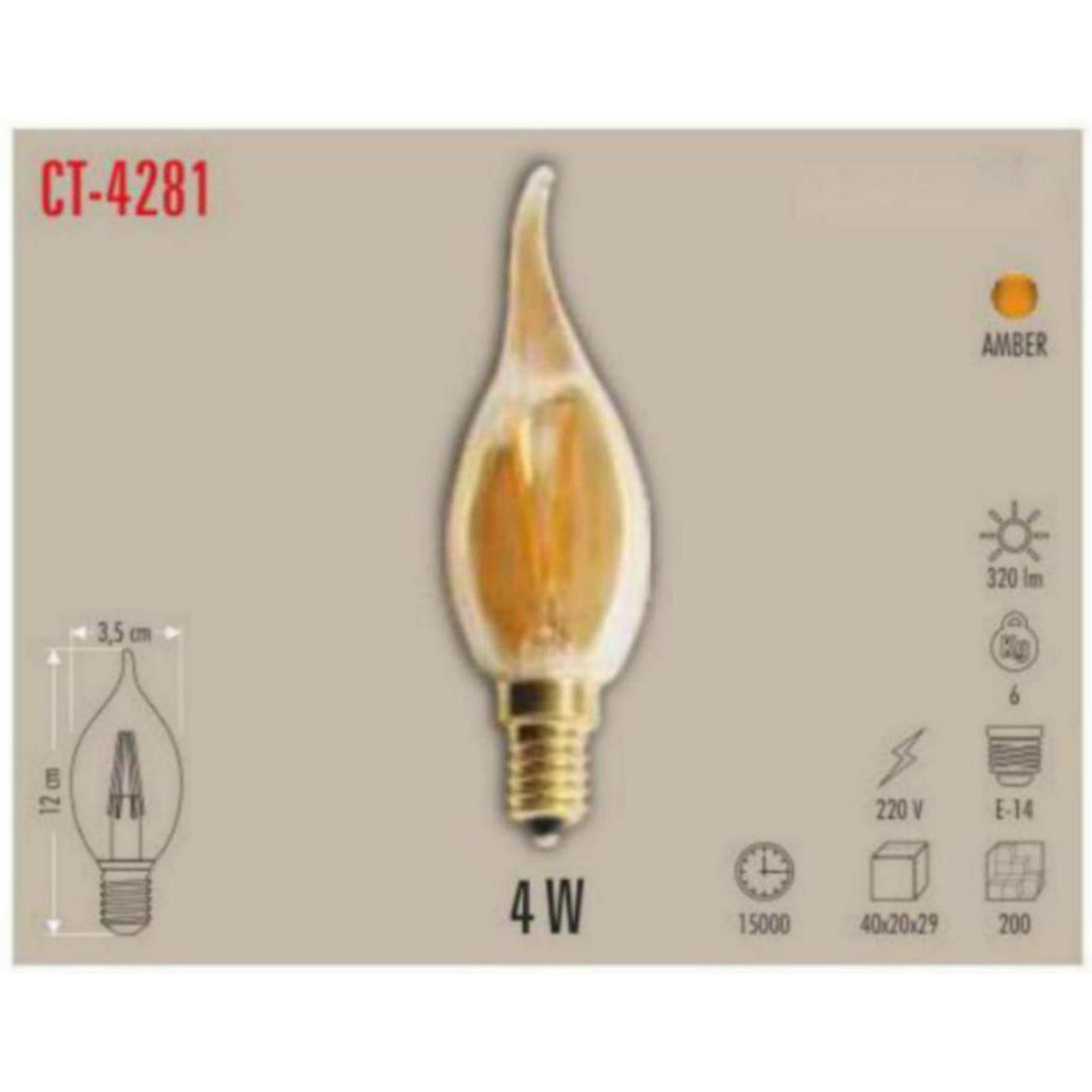 CT-4281 LED Buji Ampul 4W