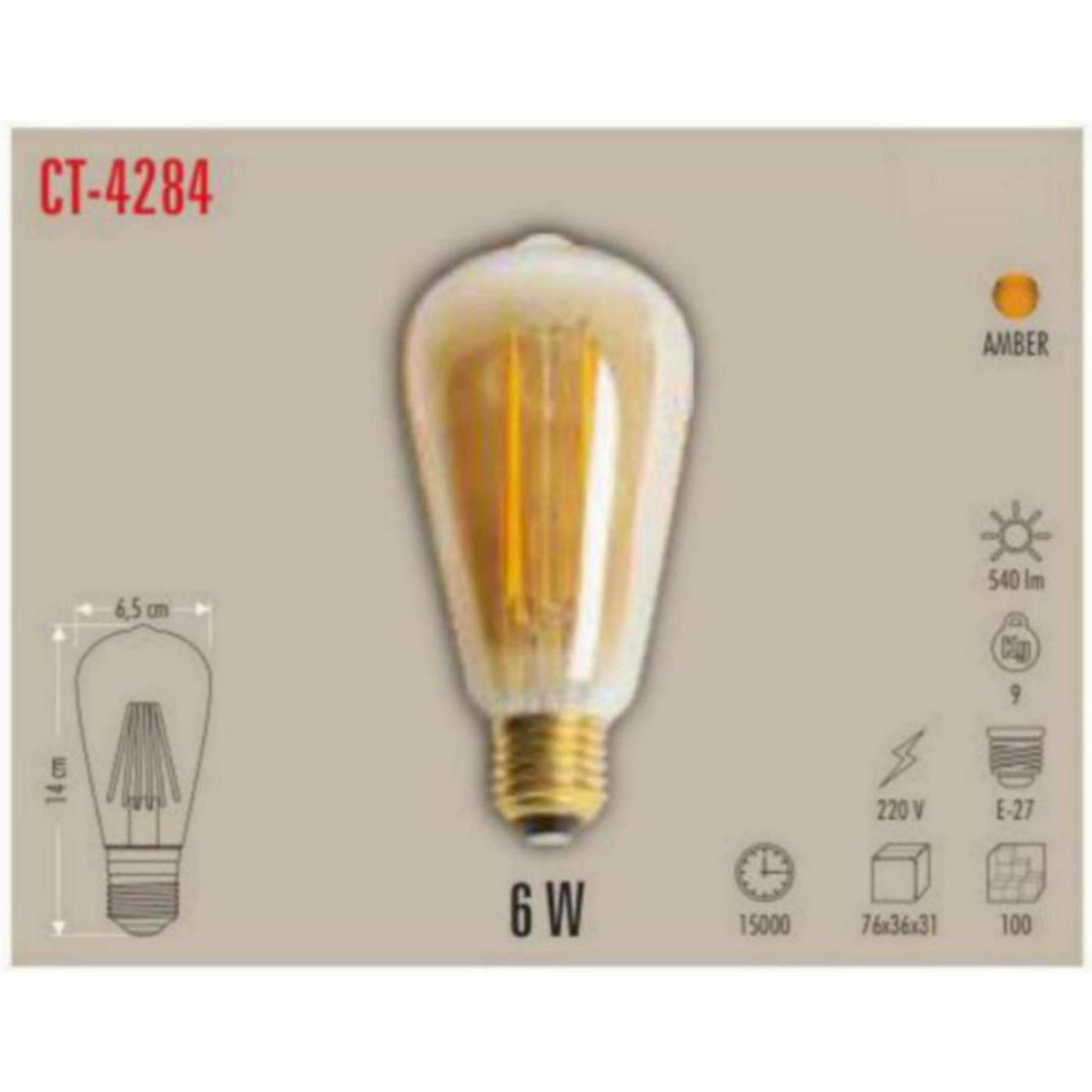 CT-4284 Filament LED Ampul 6W