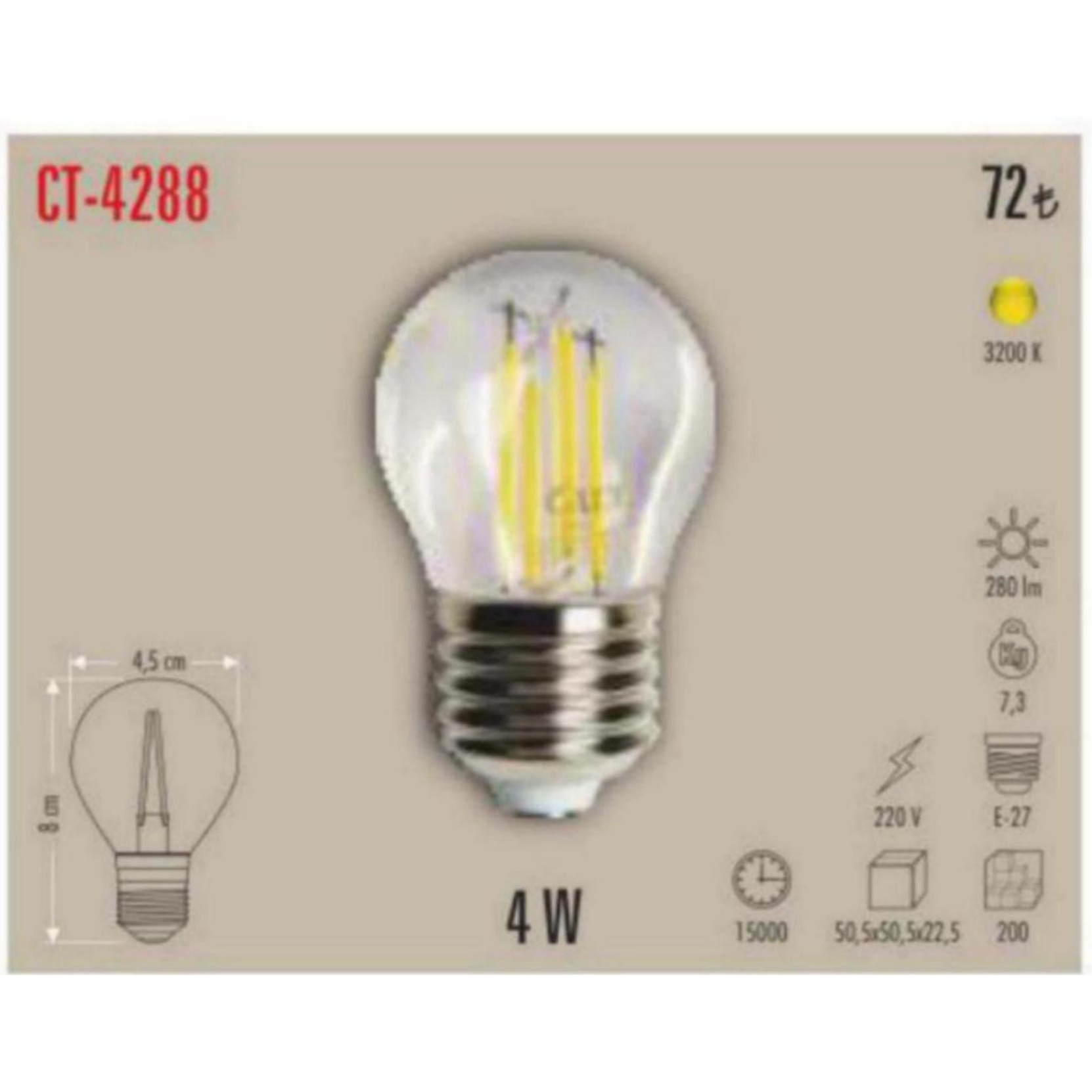 CT-4288 Filament LED Ampul 4W