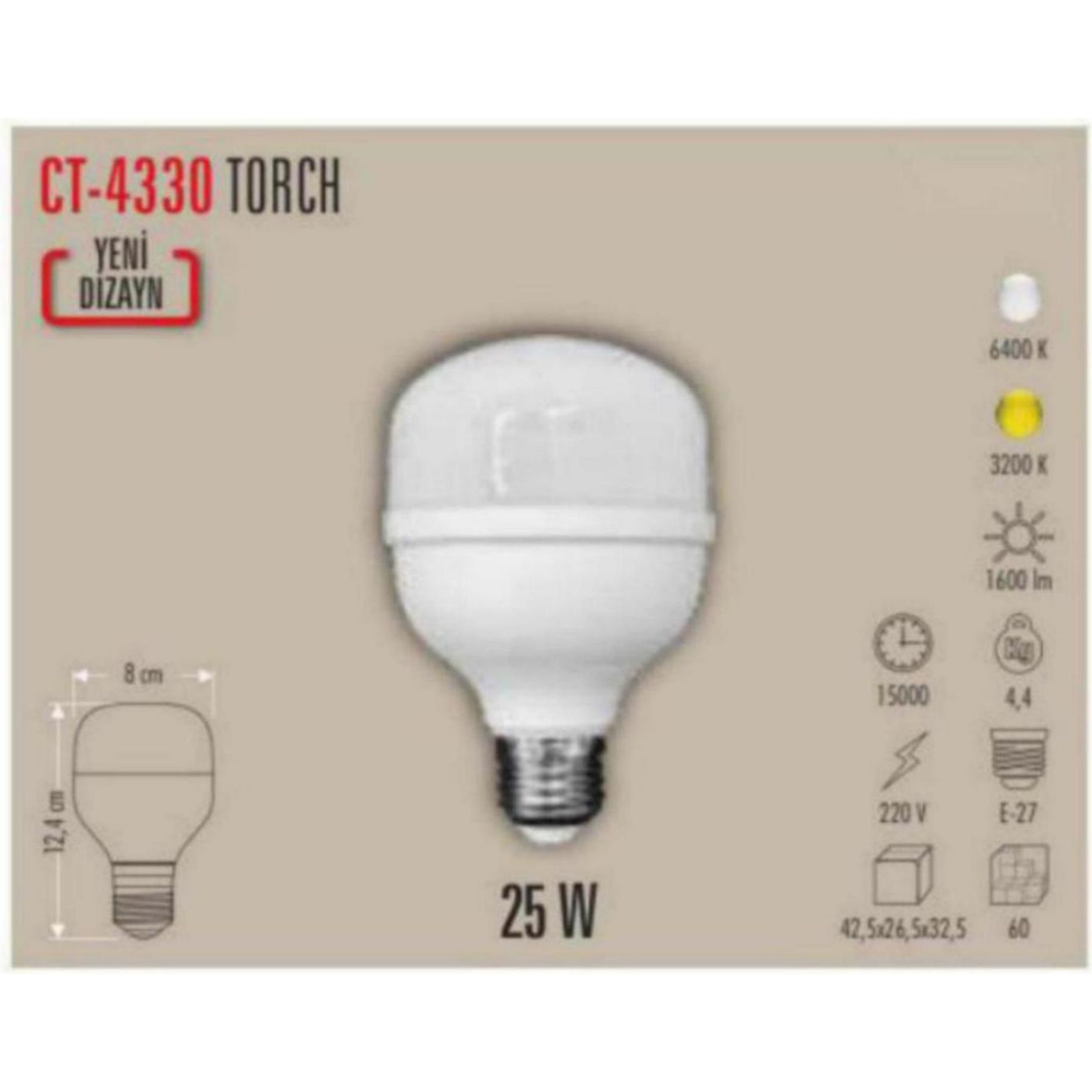 CT-4330_G Torch LED Ampul 25W - Gün Işığı