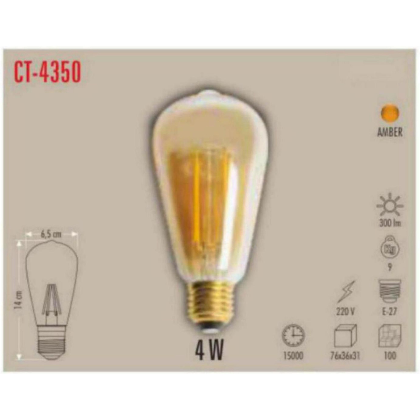 CT-4350 Filament LED Ampul 4W