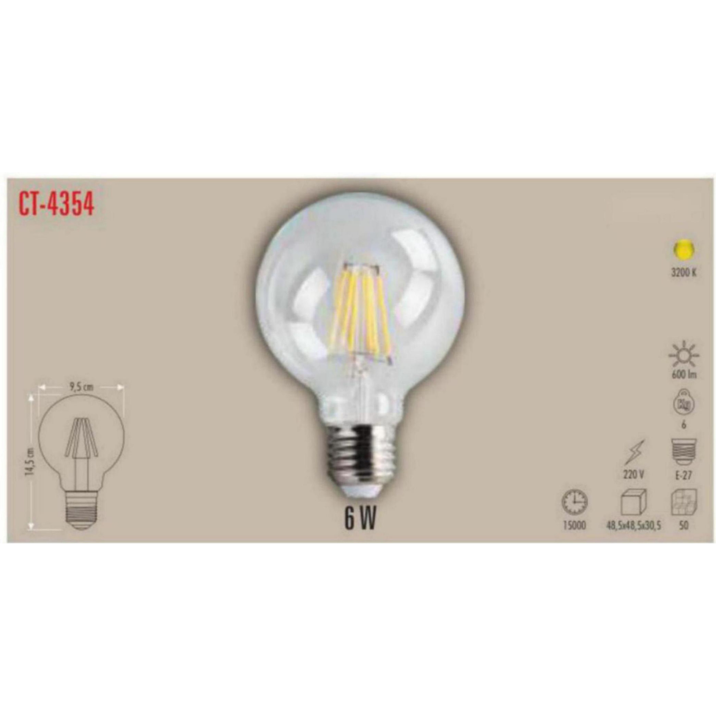 CT-4354 Filament LED Ampul 6W