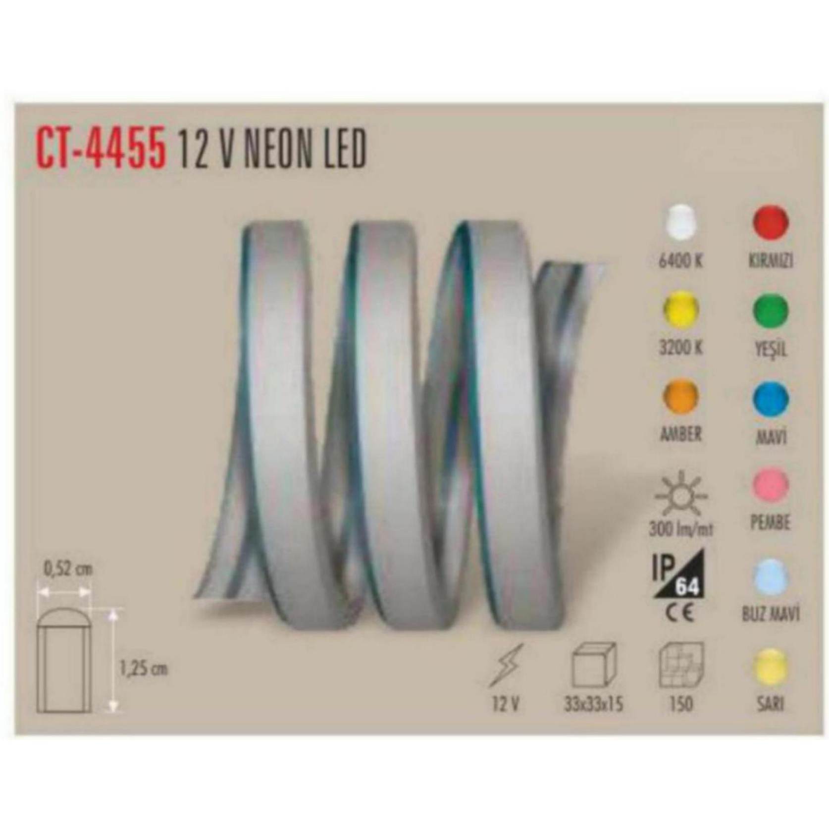 CT-4455_A 12V Neon LED Amber - Amber