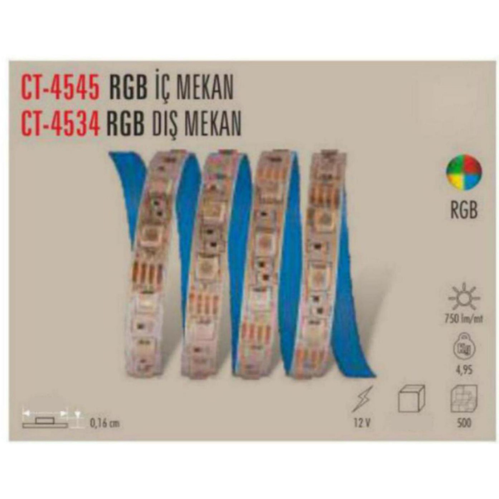 CT-4534 RGB Dış Mekan Şerit LED-12V