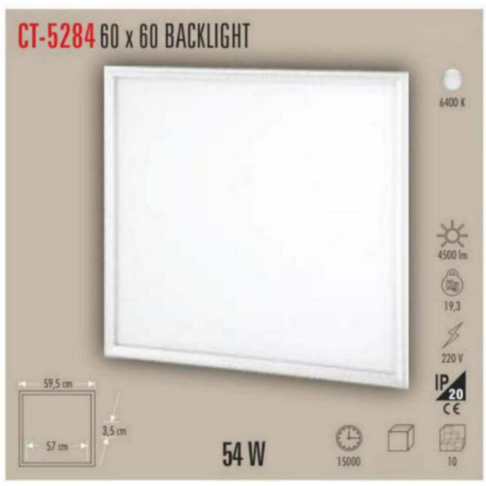 CT-5284 60x60 Backlight LED Panel 54W