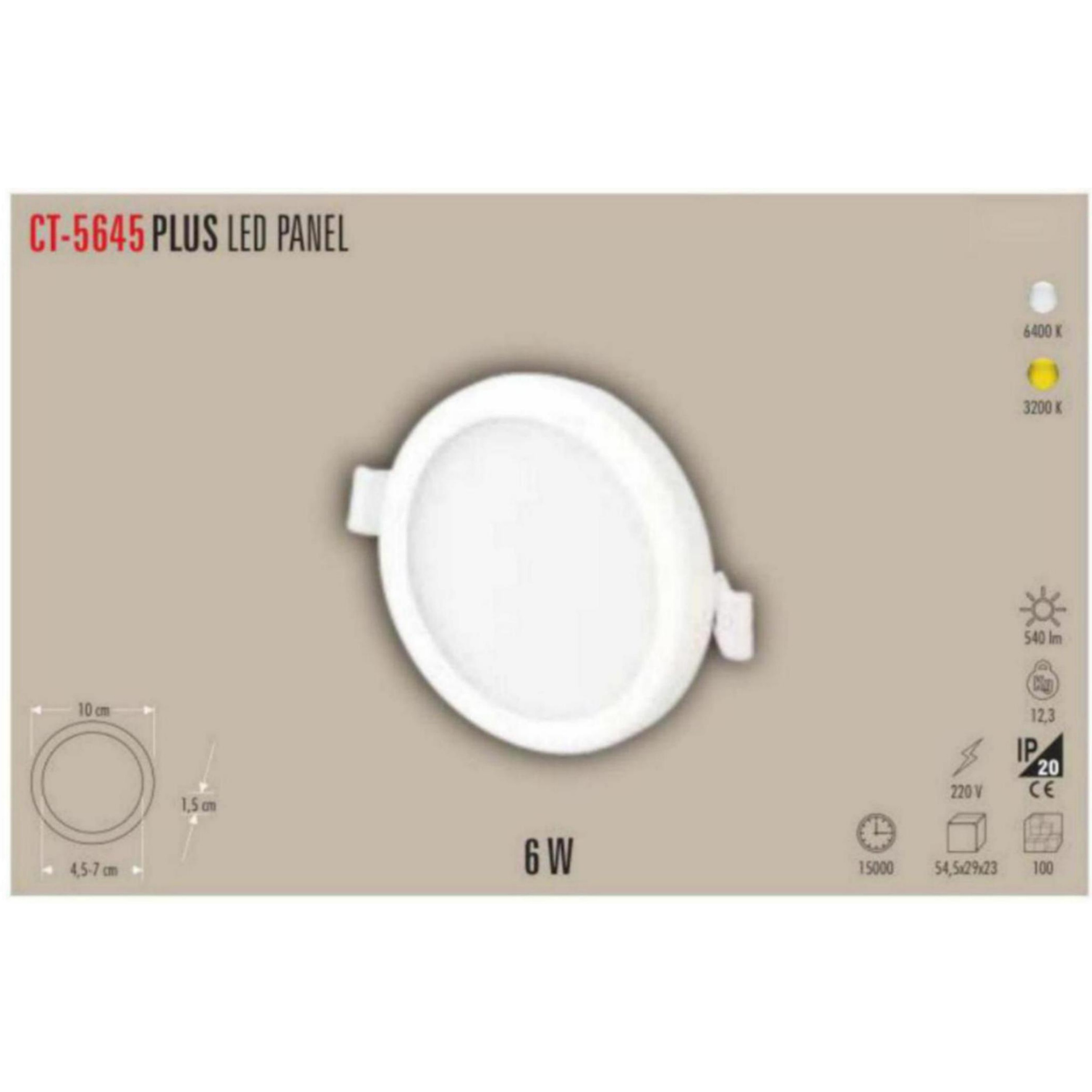 CT-5645_G Plus LED Panel 6W - Gün Işığı