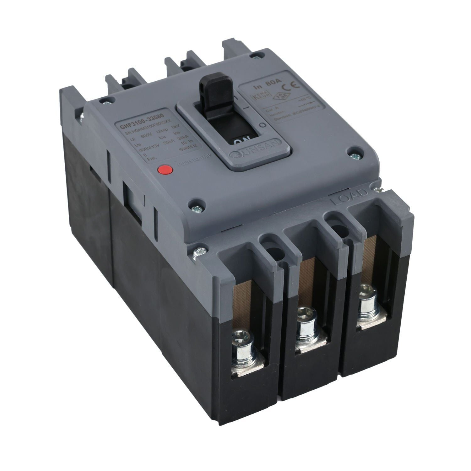 3x80A TMŞ 35kA Günsan Sabit Tip Kompakt Şalter