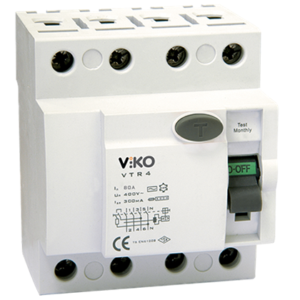 4x80A 10 kA 300mA A Tip Viko Kaçak Akım Koruma Rölesi