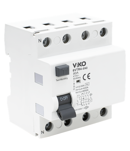 4x80A 6 kA 30mA AC Tip Viko Kaçak Akım Koruma Rölesi