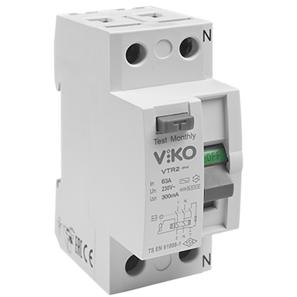 2x63A 6 kA 300mA AC Tip Viko Kaçak Akım Koruma Rölesi