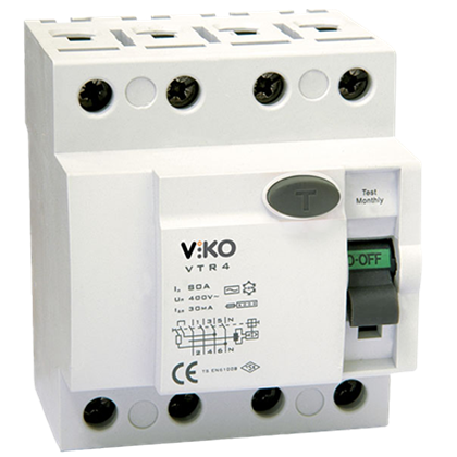 4x63A 6 kA 30mA AC Tip Viko Kaçak Akım Koruma Rölesi