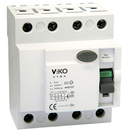 4x63A 6 kA 300mA AC Tip Viko Kaçak Akım Koruma Rölesi