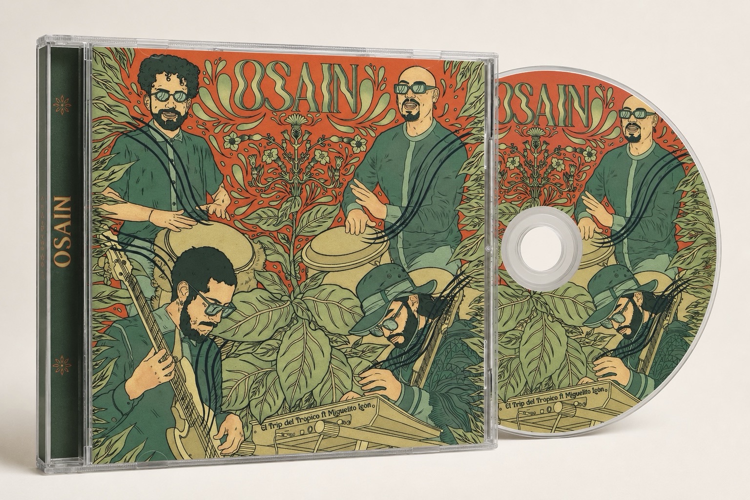 Osain album cover mockup — artwork by Ana Sofía Goyes