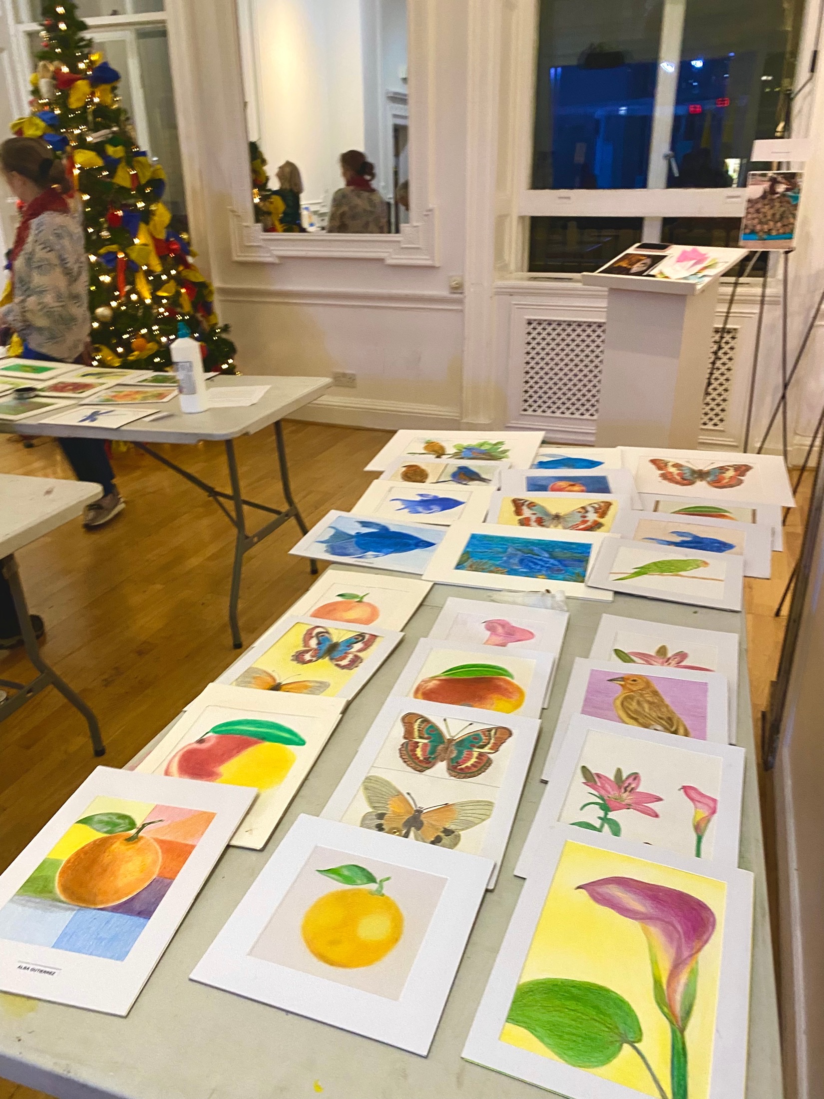 Coloured pencil workshop exhibition — artwork by Ana Sofía Goyes
