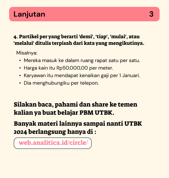 📄 Belajar PBM Yuk, mengenai "Partikel". Mengutip dari Kamus Besar Bahasa Indonesia (KBBI),…