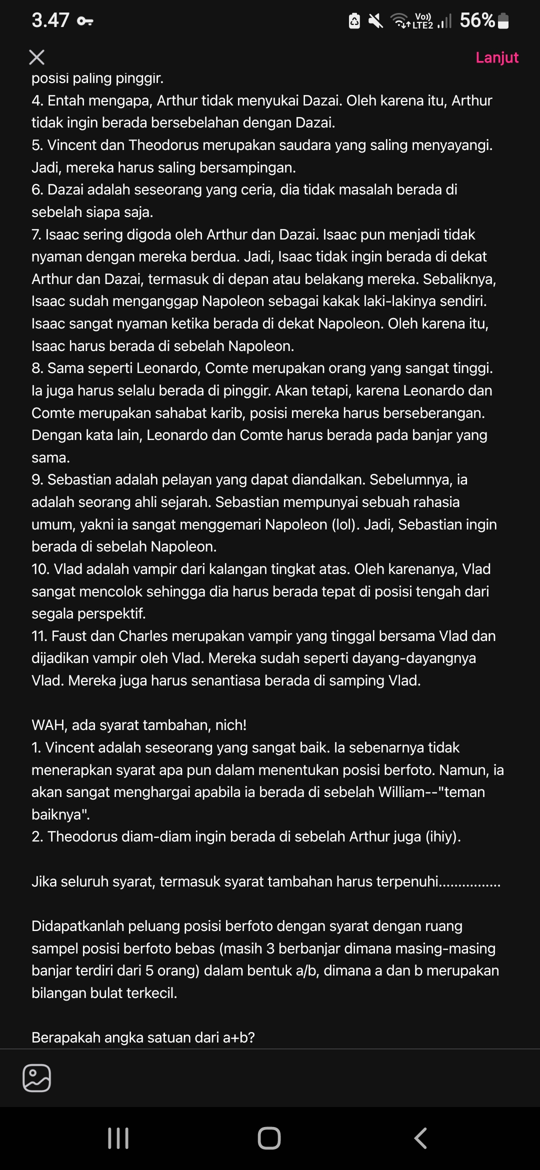 maaf ges agak2 tapi saya beneran ngitung mw dibikin pembahasannya egk