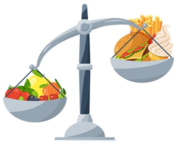 Mudança de hábitos alimentares (balança).