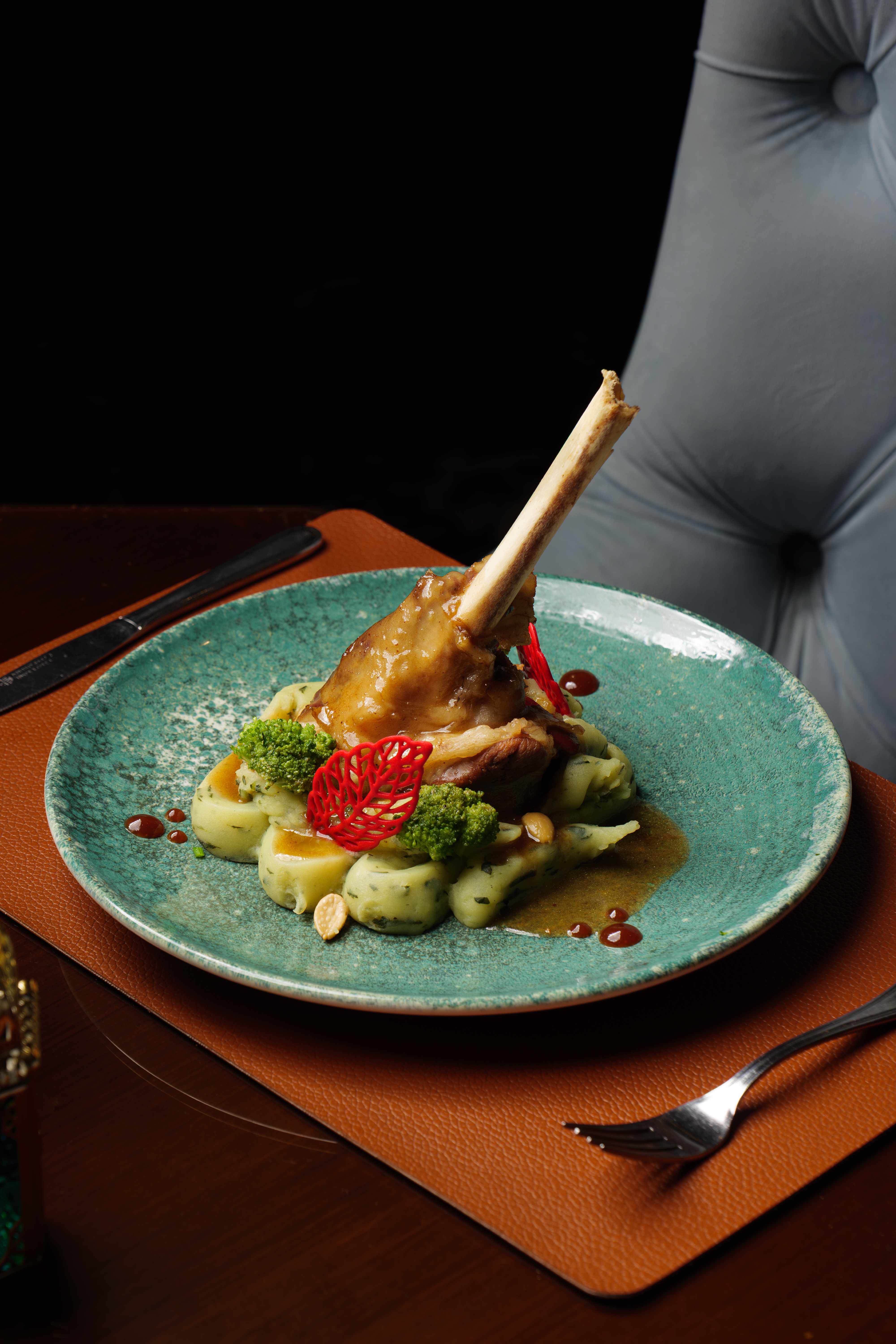 Souris d'agneau confites at Anber Tanger