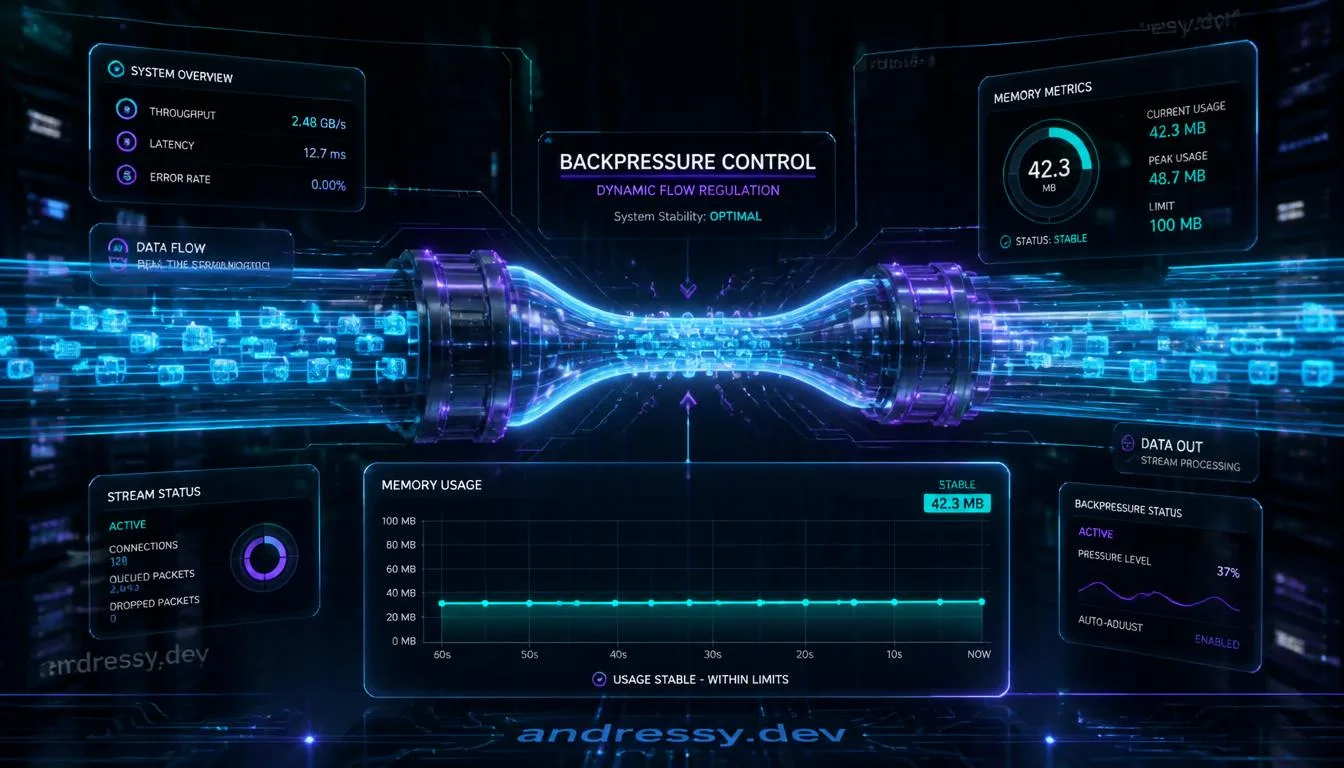 Portada de Evitando Colapsos de Memoria en Node.js: Backpressure con Streams en Microservicios