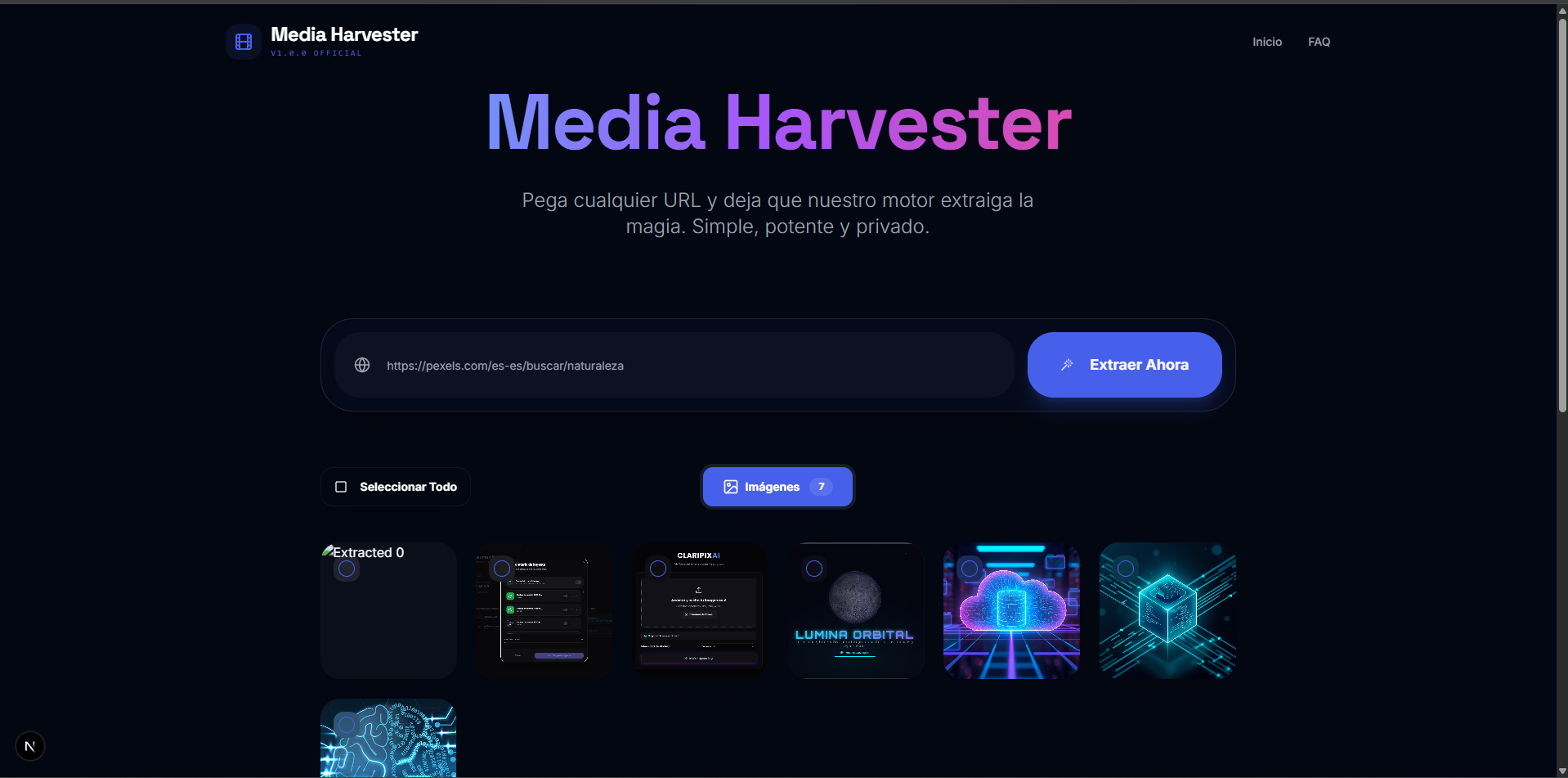 Portada de Media Harvester: Plataforma Premium de Extracción y Scraping Multimedia