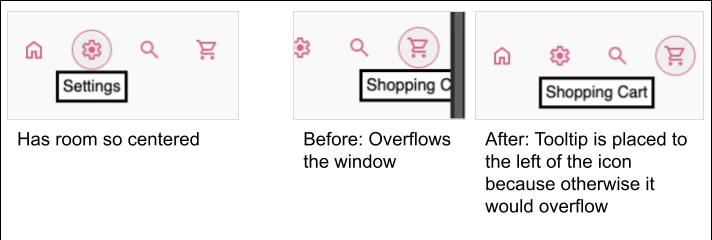 popover on icons that have room are centered but those who don't such as the last one in the nav shift, in the case of the one on the far right, the popover is shifted to the left to so it will fit on the screen