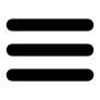 Typical hamburger-style menu icon represented as three stacked horizontal lines.