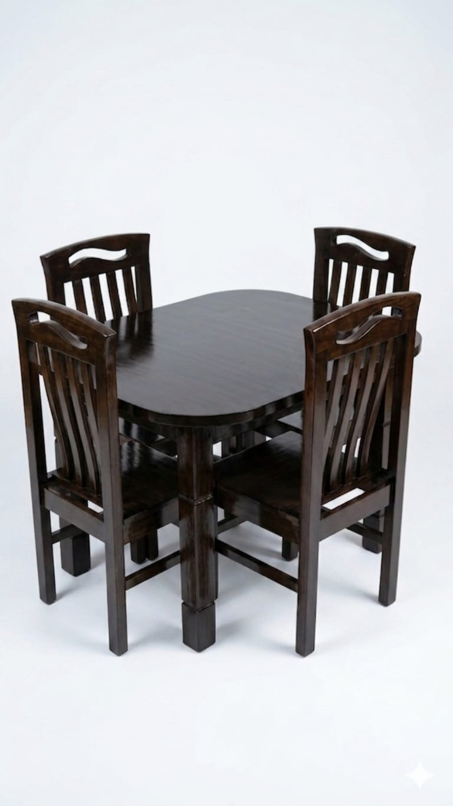 Imperial Compact 4-Seater Oval Dining Set in High-Gloss Dark Walnut 1
