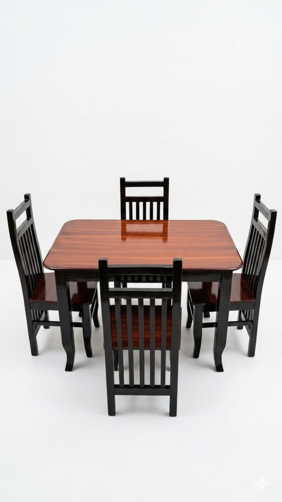 Heritage 4-Seater Compact Dining Set with High-Gloss Teak Top 1