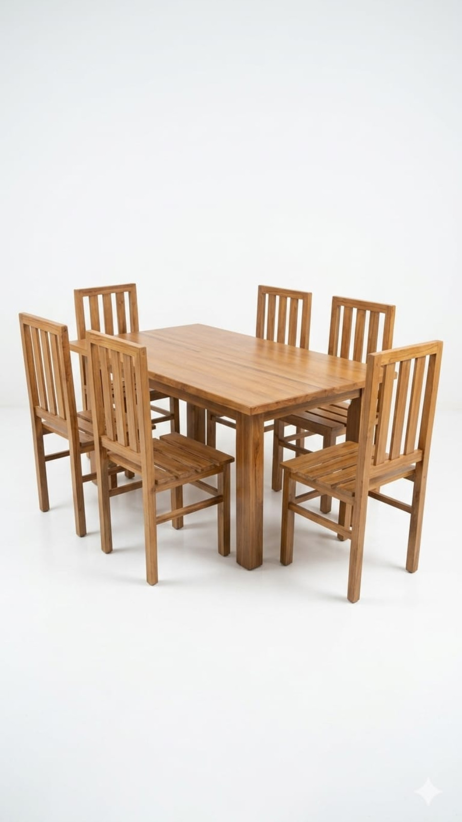 Urban Slate Minimalist 6-Seater Dining Table Set with Mission-Style Chairs 1