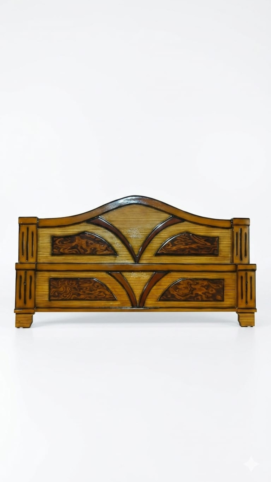 Symphony Twin-V Chevron Headboard with High-Gloss Swirl Inlays
